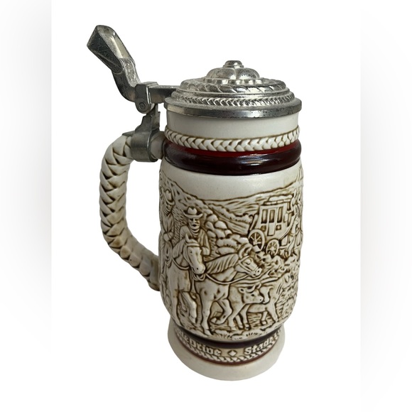 AVON Ceramarte Brazil 1980 Lidded Stein Mug Cup Hand Crafted Cowboy Vintage - Picture 4 of 7